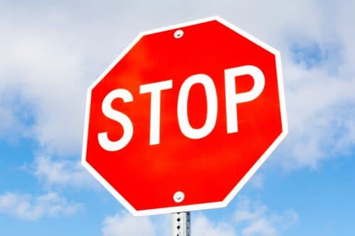Lower Your Risk of Being Injured in a Car Accident by Stopping Fully at Every Stop Sign